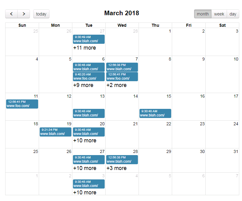 Screenshot of the calendar gui An example screenshot of the custom report viewer used for reports.